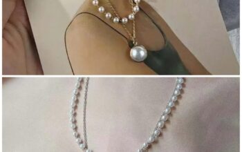 Korean fashion double layer pearl necklace